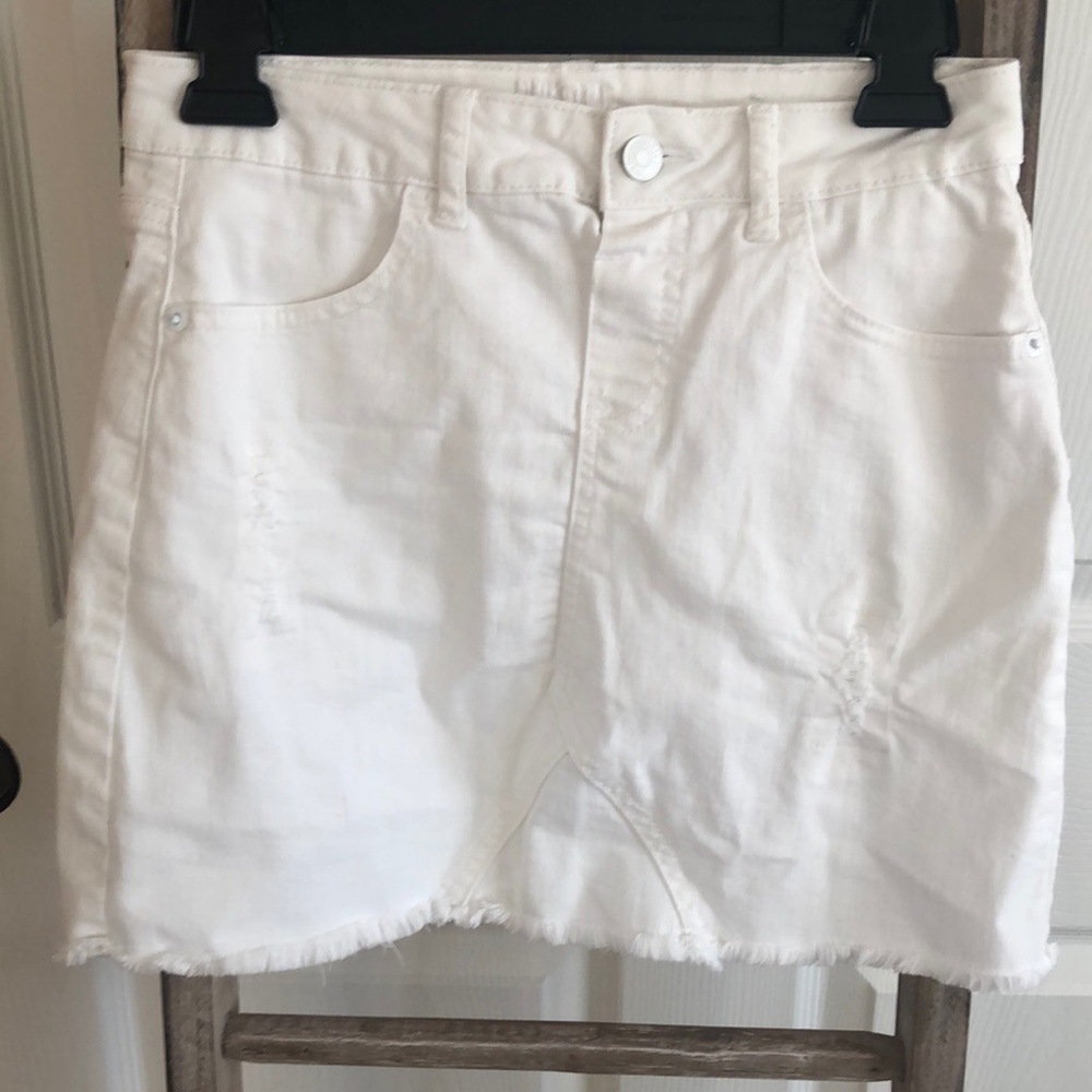 White Jean Skirt